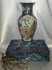 Chinesische Famille Rose Baluster Vase Emaille Glasur über Porzellan Vögel Pfingstrosen - Bild 1 von 6