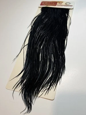 Sillín Hackle vintage Whiting Farms PLATEADO NUEVO EN PAQUETE: negro SH-E-194 Foto 1 de 4