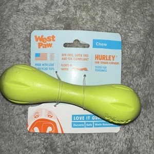 West Paw Zogoflex Hurley Dog Bone Chew Toy Size Large And Color Lime Green 6 In - Picture 1 of 1