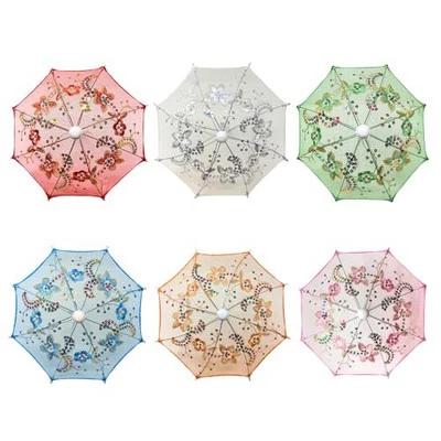 ТВОИ КОЛЛЕКЦИОННЫЕ Упаковка из 6 Разных Цветов Мини Кружевной Зонтик Зонтики с... - Изображение 1 из 4