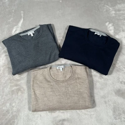 Peter Millar Lote de 3 Suéteres Cuello Redondo Hombres XL Multi Lana Merino Seda Golf Preppy Foto 1 de 4