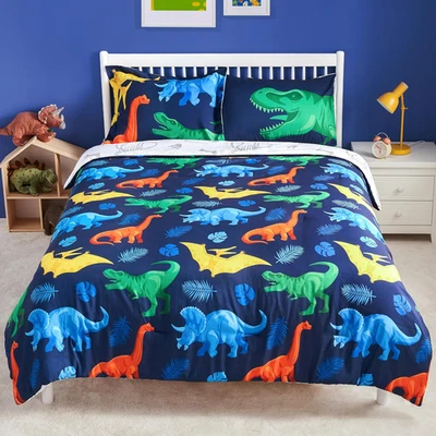 Kid Twin Comforter Set 5 Piece Dinosaur Bedding Set for Boys Girls Super Soft Mi - Image 1 of 4