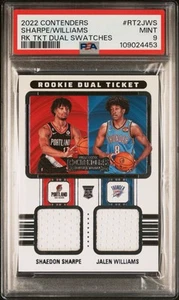 2022 PANINI CONTENDERS ROOKIE TICKET DUAL SWATCHES RT2JWS SHAEDON SHARPE\JALEN - Bild 1 von 2