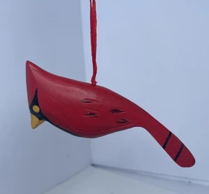 6 rote Kardinal geschnitzte Holz Christbaumschmuck rustikal Set - Bild 1 von 12