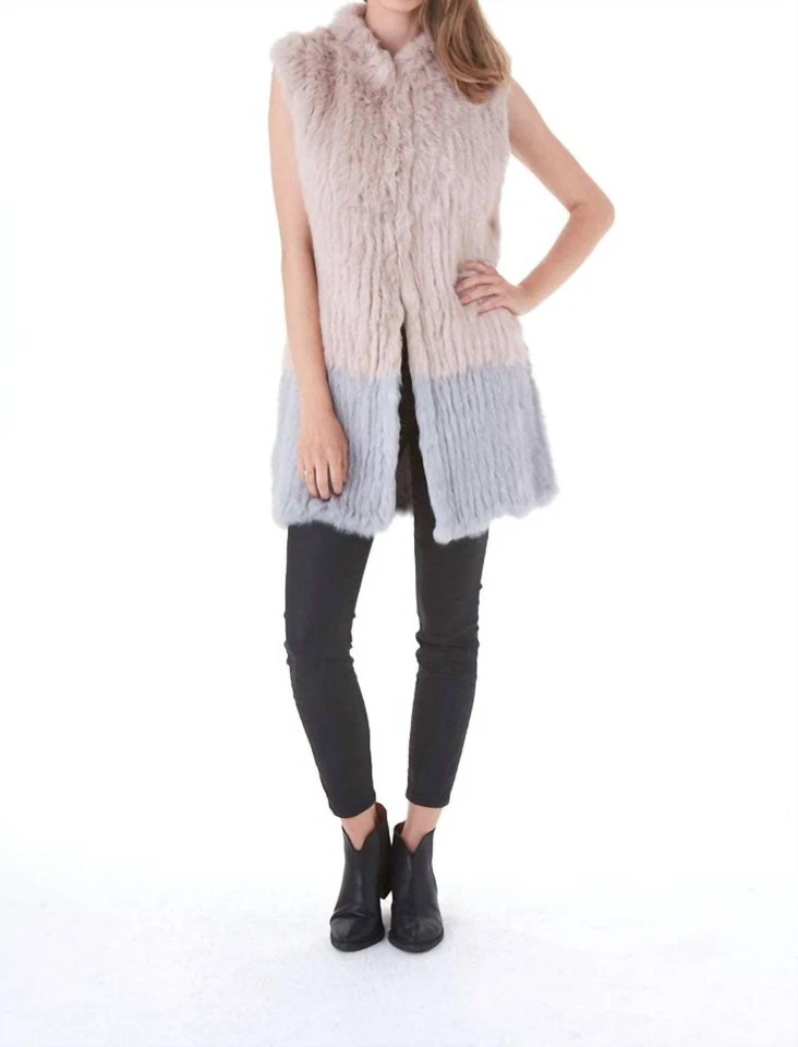 Love Token Alexa Fur Vest Blush/grey - Imagem 1 de 1