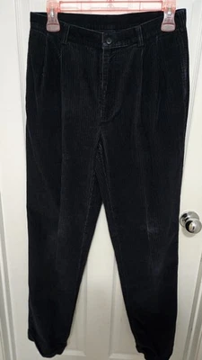 Мужские вельветовые брюки Jos A Bank черные 34x34 100% хлопок плиссированные классический крой - Изображение 1 из 4