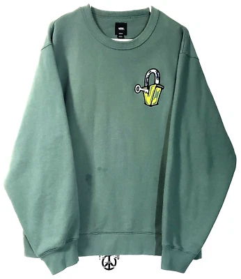 Vans Vault Emroidered Crew Sweater - Green - Like New w. Defect - Image 1 of 4