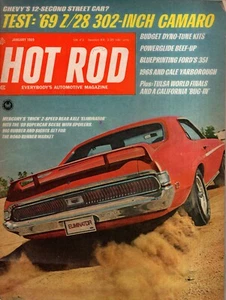HOT ROD Magazine January 1969 - '69 Z28 302” Camaro / Cale Yarborough / Mile Hig - Picture 1 of 3