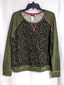 Joe Boxers Juniors' Green/Black/Pink Animal Print Sweatshirt - Size XL - NWT - Picture 1 of 4