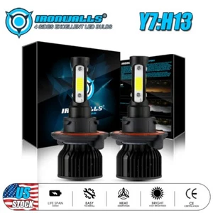 For Polaris Snowmobile H13 LED Headlight Bulbs High Low Beam 6000K White Bright - Picture 1 of 12