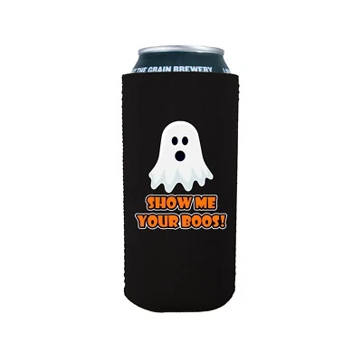 Show Me Your Boos! 16 oz. Lata de neoprene Coolie; Halloween, fantasma, festa - Imagem 1 de 2
