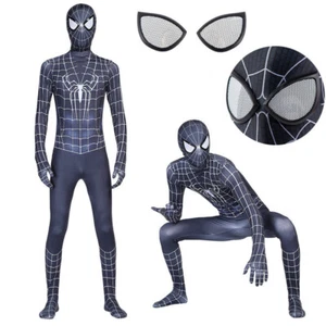 Niños Adulto Negro Araña Héroe Traje Halloween Cosplay Disfraz Zentai Body Navidad - Imagen 1 de 19