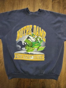 Vintage Notre Dame Fighting Irish  Sweatshirt X-Large XL Stained Free Shipping  - Picture 1 of 14