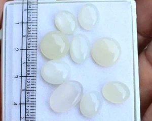 24.00 CT 9*14 MM 100% NATURAL WHITE MOONSTONE OVAL CABOCHON GEMSTONE - Bild 1 von 4