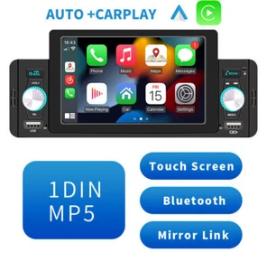 Radio de coche 1 Din 5" Apple CarPlay Android Auto Bluetooth Reproductor MP5 - Imagen 1 de 14