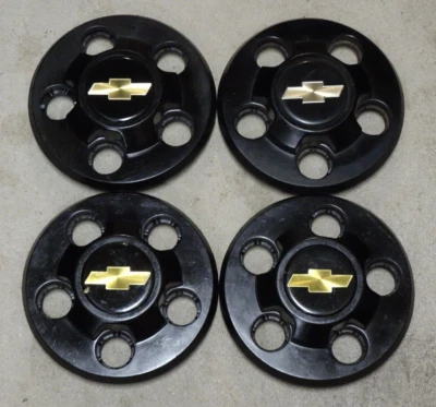 OEM Set of 4 1983-1998 Chevrolet Blazer S10 Black Center Caps 48189 - Image 1 of 4