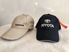 RARE New Toyota Trucker Hat Snapback Dad Cap Blue Tan Embroidered Set Of 2