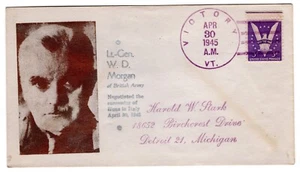 Linto WWII Patriotic Lt General W.D. Morgan British Army Surrender of Huns Italy - Bild 1 von 2