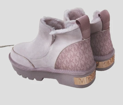 Michael Kors Alfie Booties Women Size 9 Suede Leather Faux Shearlin Lavander NEW - Image 1 of 4