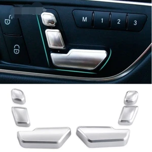 Matt Chrome Door Seat Adjust Switch Button For Mercedes-Benz Protect Decorate - Imagen 1 de 12