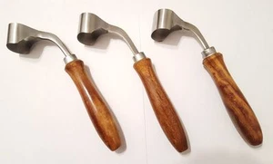 3 PC Hoof Knives Swiss Oval Blade Farrier Equine Horse Wooden Handle Steel - Picture 1 of 1