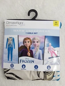 Disney Frozen Warm Underwear Climate Right by Cuddl Duds Girls Size M 8/10 NEW! - Picture 1 of 3