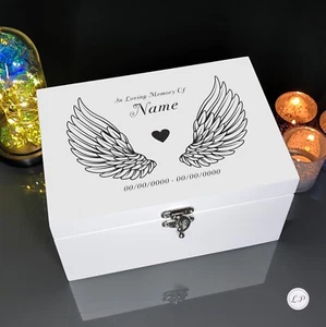 Urna de cremación conmemorativa para cenizas humanas recuerdo adulto grabado caja funeraria de madera - Imagen 1 de 6