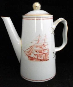Spode Trade Winds Red Coffee Pot with Lid - Picture 1 of 9