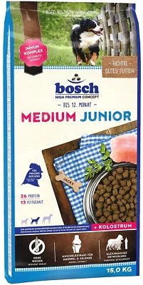 BOSCH 15kg MEDIUM JUNIOR Hundefutter für Welpen Trockenfutter mit Geflügel - Bild 1 von 4
