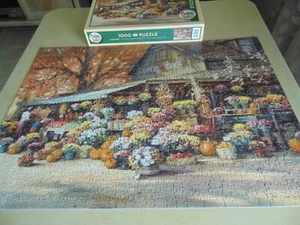 Cobble Hill Autumn Market Jigsaw Puzzle 1000 Piece Complete 27" x 19" - Picture 1 of 4
