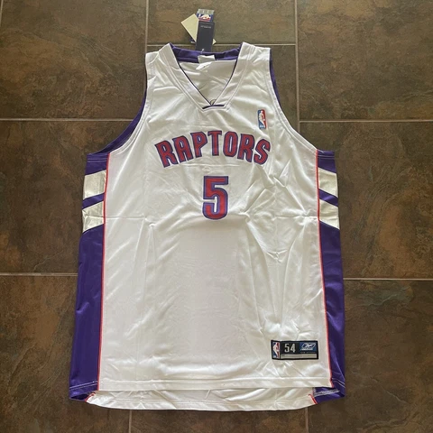 Authentic Toronto Raptors Jalen Rose Reebok Jersey Size 54 Vintage White NEW NWT Cover