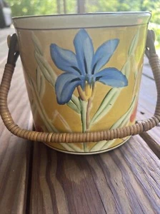 Antiker Il Duce Keramik Eiskübel handbemalt Taglilien 20’er Vintage gelb - Bild 1 von 23