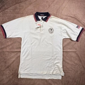 Vintage United States Air Force Shirt Mens Medium Ivory Deadstock Polo 90s Y2k - Picture 1 of 8
