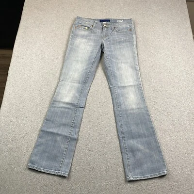 Pantalones de mezclilla desgastados elásticos tiro bajo corte bootcut Martin + Osa para mujer 26 29x31 Foto 1 de 4