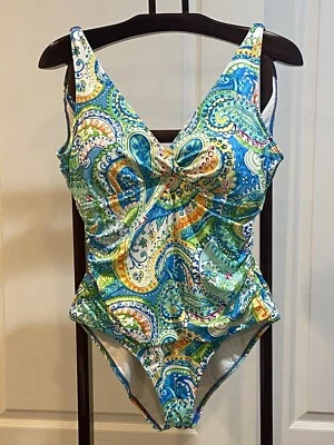 Traje de baño Ralph Lauren Wms 12 almohadillas sin mangas de una pieza con aros colorido cachemir ruch Foto 1 de 4