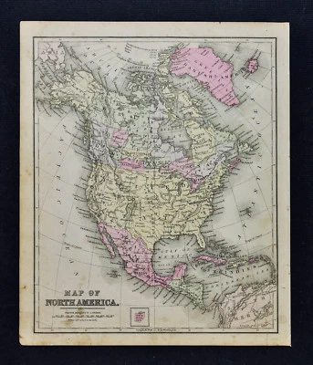 1887 Cowperthwait Map - North America - United States Canada Mexico Cuba Alaska - Image 1 of 2