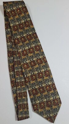 J. Corbata de cuello para hombre Z Richards toda seda en punta formal marrón floral 63" x 3,5" Foto 1 de 4