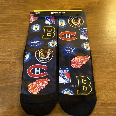 NEW ONE PAIR " FOR BARE FEET " OFFICIALLY LICENSED NHL SOCKS - Image 1 of 4