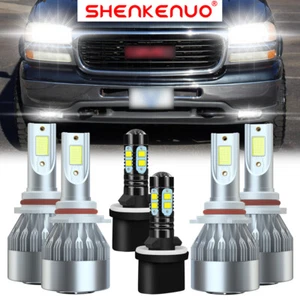 For GMC Yukon SLT 2000-2005 2006 Combo 6x 6000K LED Headlights 880 Fog Bulbs C6 - Picture 1 of 13