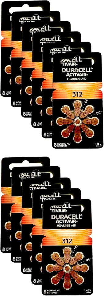 Duracell Activair  Hearing Aid Batteries, Size 312 - 80 Pack