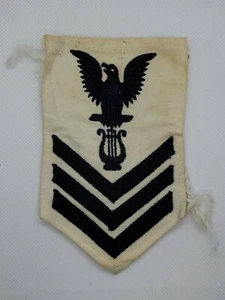 PARCHE MILITAR DE PRIMERA CLASE SUBOFICIAL TARIFA DE MÚSICO DE PRIMERA CLASE DE LA MARINA DE LOS EE.UU. SEGUNDA GUERRA MUNDIAL 1944 - Imagen 1 de 3