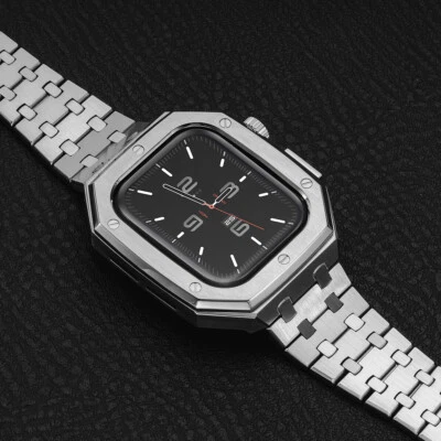 Funda con correa de acero inoxidable de 46 mm para Apple Watch Series 11 Kit de 10 bandas Mod Foto 1 de 4