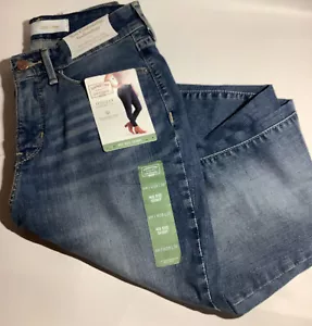 Pantalones de mezclilla ajustados para mujer Levi Strauss dorados firma de altura media 28x30 - Imagen 1 de 4
