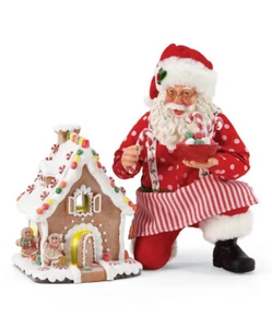 Dept 56 Possible Dreams Santa Gingerbread House KIT Lit Figurine Set 6005262 NEW - Picture 1 of 2