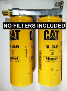 Soporte de filtro doble de combustible remoto diésel Cummins de 1 micra para CAT 1R-0749 SHD/XTDGA - Imagen 1 de 3