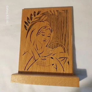 Handgefertigte Holzkunst Madonna & Kind Portrait von Dan Weyers - Bild 1 von 5