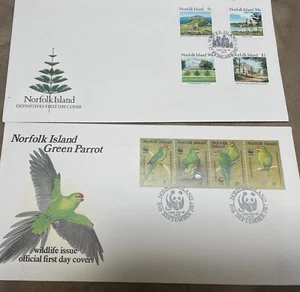 1987 Norfolk Island Scenic Views + Parrot Set Of 4 Stamps FDC, VG Condition - Picture 1 of 2