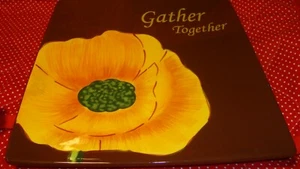 Vitg Cracker Barrel Country~Square Dish Platter 8" Square 'Gather Together'  349 - Picture 1 of 3