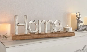 Teelichthalter Home Teelicht Licht Kerze Zuhause Wohnung Wohnzimmer Deko Liebe - Bild 1 von 1