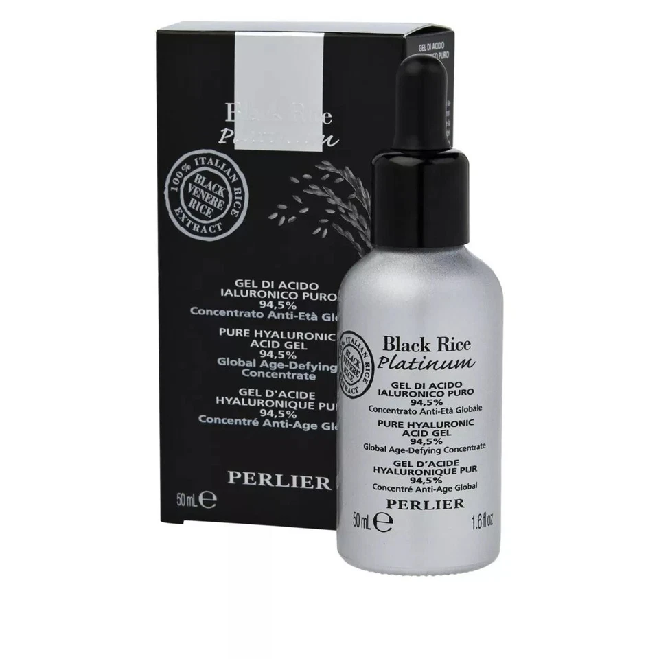 Perlier Black Rice Platinum Pure Hyaluronic Acid Gel 94.5% 50mL / 1.6 Oz. SEALED - Image 1 of 2